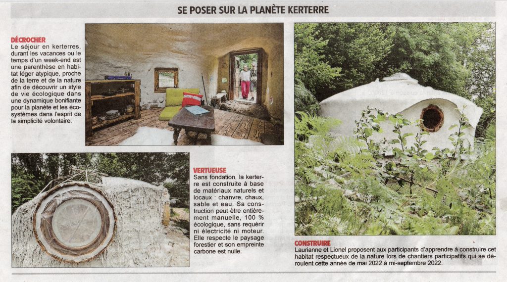 article de presse dédié aux kerterres de St Nicolas des Biefs