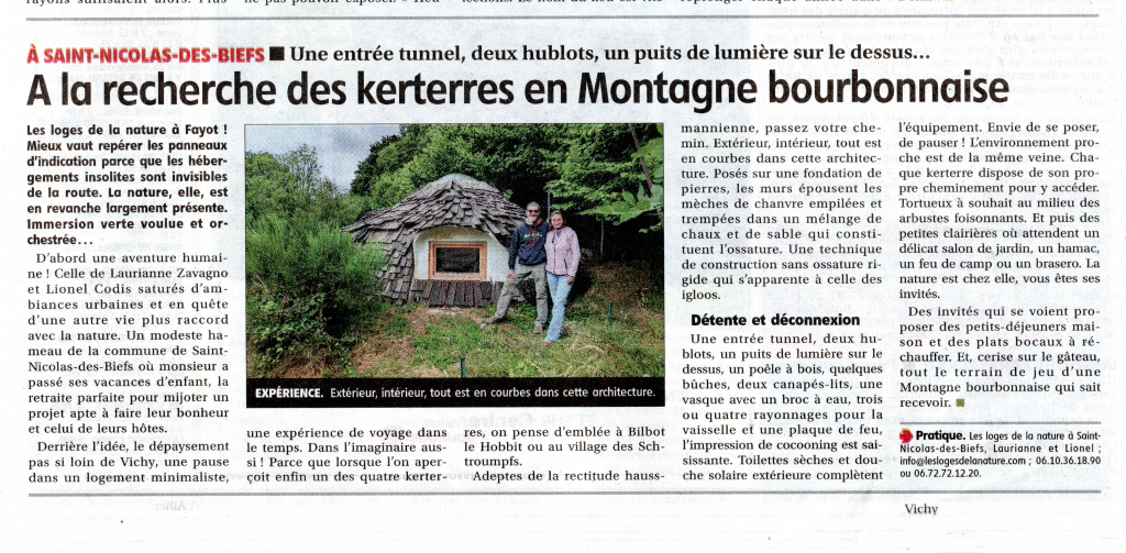 Article dans la Montagne dédié aux kerterres de St Nicolas des Biefs